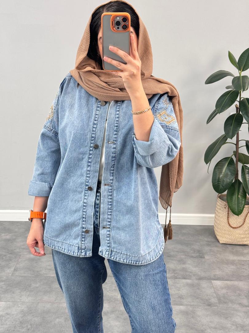 مانتو جین زارا گلدوزی